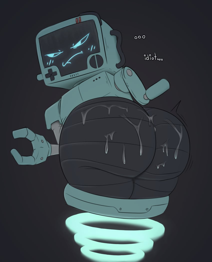 ass blush chunknudies commission cum cum_on_ass huge_ass inscryption legless looking_at_viewer looking_back male male_only no_humans no_legs p03_(inscryption) presenting presenting_hindquarters robot screen_face tagme text