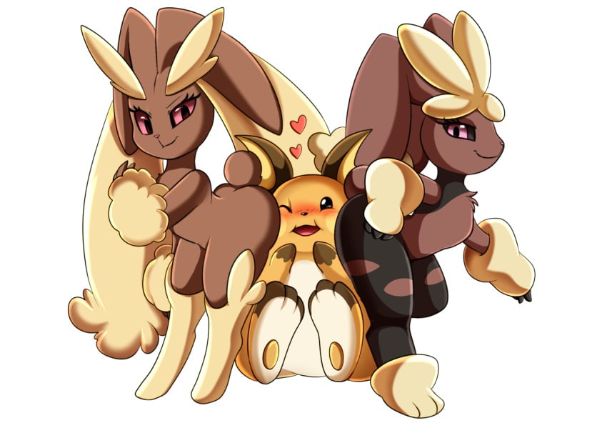 ass ass_on_face blush curvy cute furry furry_only lopunny mega_lopunny pink_eyes pokemon pokemon_(species) pridark raichu red_eyes seductive wholesome