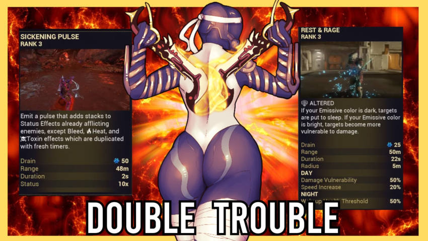 ass ass_focus bandana clothing explosion mag_(warframe) mrwarframeguy spacewaifuart sword text thumbnail warframe weapon