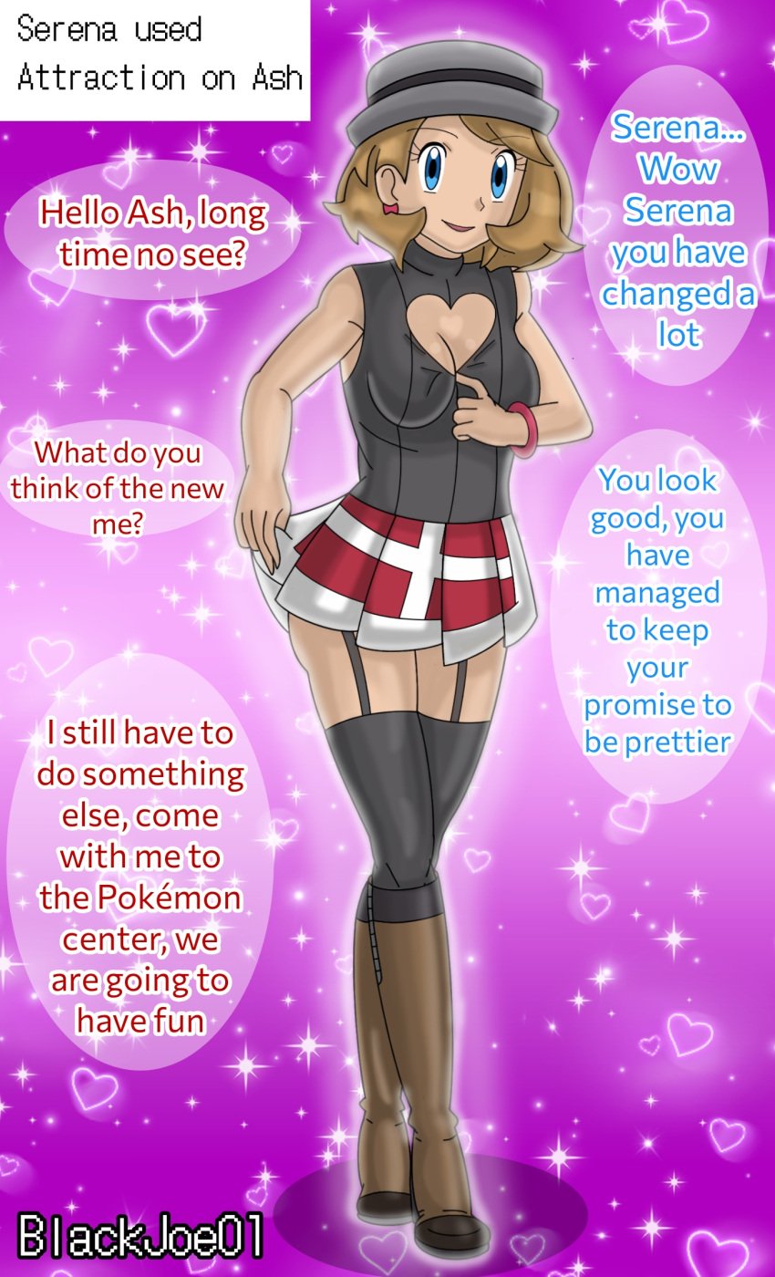 amourshipping blackjoe01 blonde_hair blue_eyes boob_window bracelet earrings heart-shaped_boob_window pokemon pokemon_journeys satoshi_(pokemon) serena_(pokemon) solo solo_female