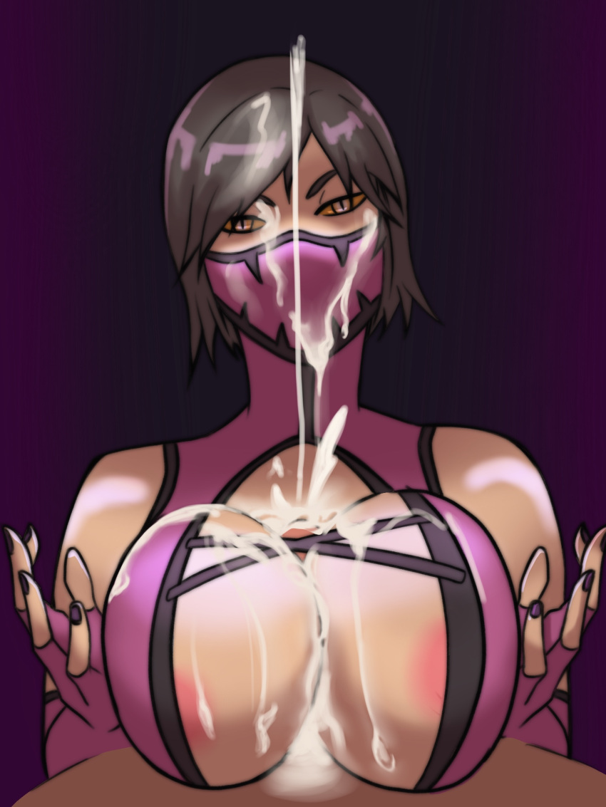 1boy 1girls 2d alternate_breast_size areolae big_breasts breasts colacat95 cum cum_between_breasts cum_on_body cum_on_breasts cum_on_face cumshot edenian ejaculation ejaculation_between_breasts huge_breasts large_breasts midway mileena mileena_(mk9) monster monster_girl mortal_kombat mortal_kombat_(2011) netherrealm_studios paizuri paizuri_lead_by_female paizuri_on_lap paizuri_under_clothes partial_male penis straight tarkatan yellow_eyes