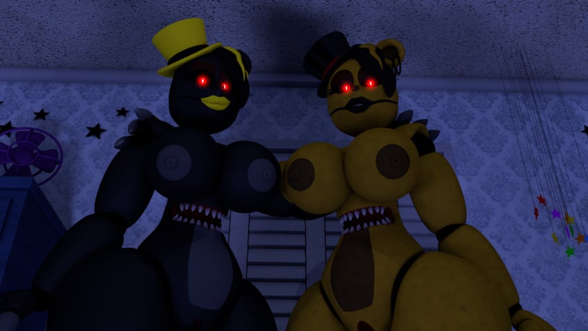 2girls 3d big_breasts c4d five_nights_at_freddy's five_nights_at_freddy's_4 fredbear_(fnaf) model nightbotgrey nightmare_(fnaf) nightmare_(fnia) nightmare_fredbear_(fnaf) nightmare_fredbear_(fnia) rule_63