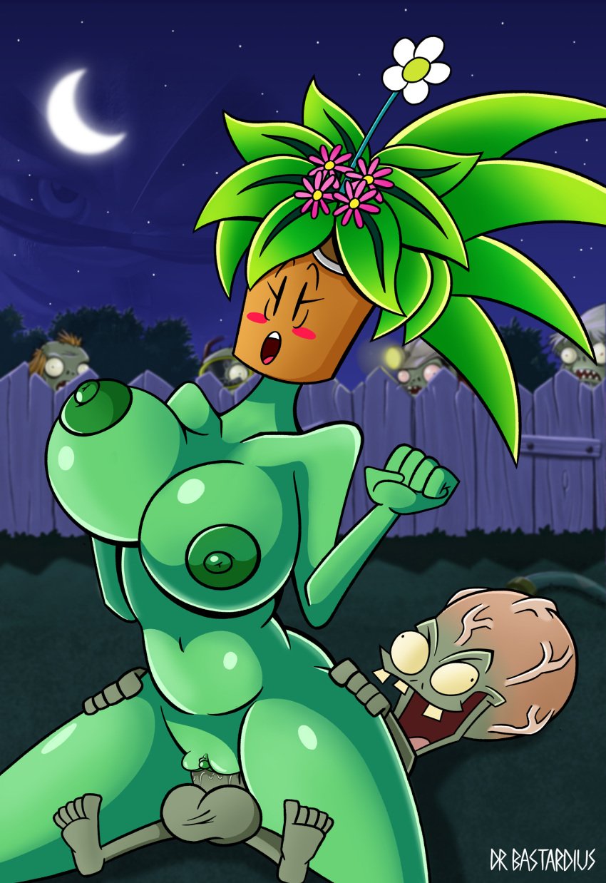 blaster_master dr.zomboss dr_zomboss drbastardius happy kanna_(blaster_master) mob_face penetration penis plant plant_girl plantie plants_vs_zombies reverse_cowgirl_position sex tagme vaginal_penetration zombie