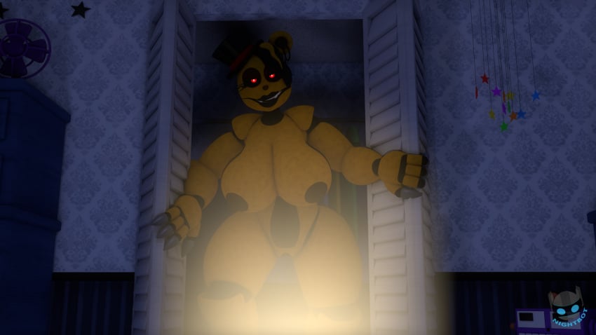 3d five_nights_at_freddy's five_nights_at_freddy's_4 nightbotgrey nightmare_fredbear_(fnaf) rule_63 tagme