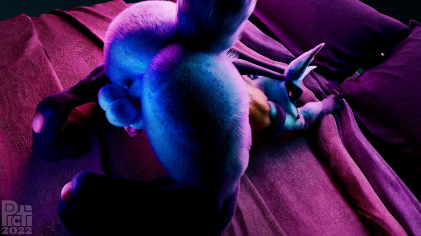 16:9 3d animal_genitalia animal_penis backsack balls bed begging blue_body blue_fur canine_penis dreadlocks dude fur furniture genitals hi_res inviting knot lucario lying male multicolored_body multicolored_fur nintendo on_bed on_front pawpads penis picti pillow pokemon pokemon_(species) solo_male two_tone_body two_tone_fur video_games widescreen yellow_body yellow_fur