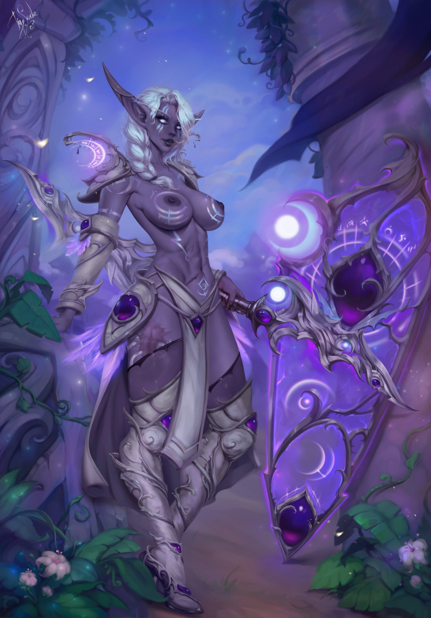 breasts female_only nightborne solo tigrsasha topless warcraft world_of_warcraft