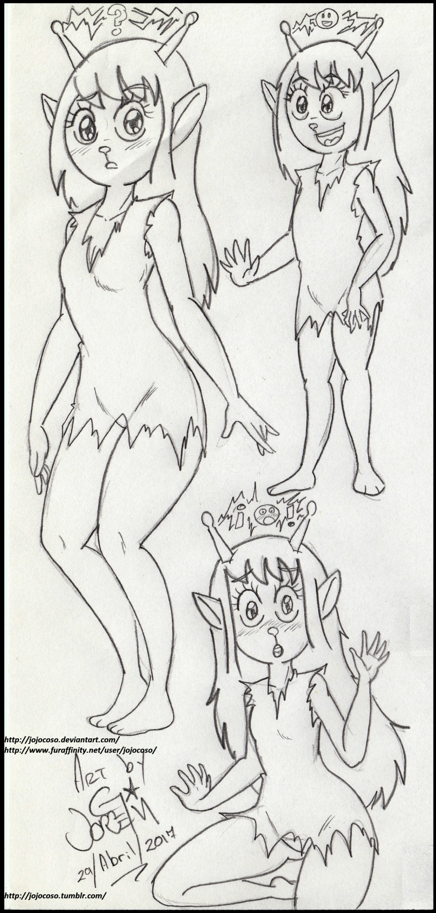 alien animal_ears antennae_(anatomy) anthro ass big_ass black_and_white blush blush_lines bottomless breasts clothed clothing color_request emoji_alien_(samurai_jack) eyelashes female fur genitals greyscale hair happy happy_female heart jojocoso long_hair looking_at_viewer looking_back looking_back_at_viewer mammal pussy rear_view samurai_jack skimpy smile smiling solo solo_female thick_thighs thighs topwear wide_hips wip