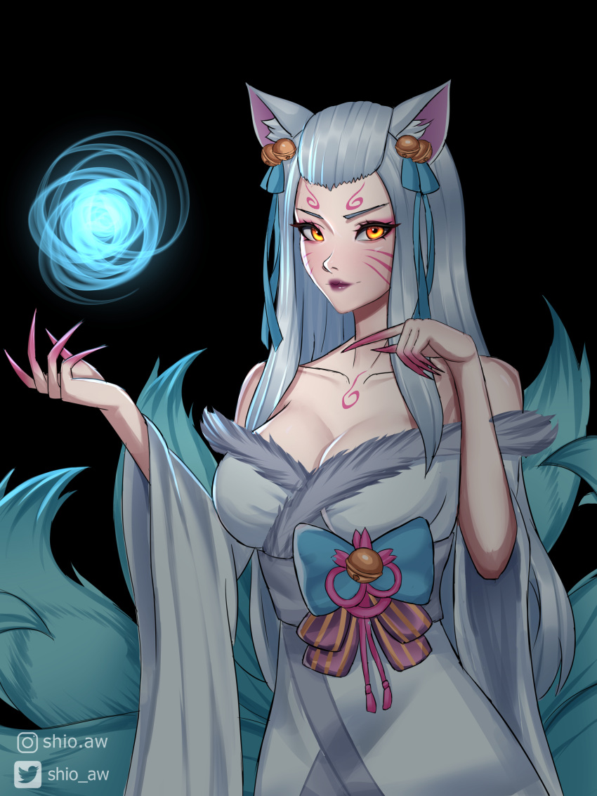 1girls ahri female female_focus female_only league_of_legends shio_aw spirit_blossom_ahri