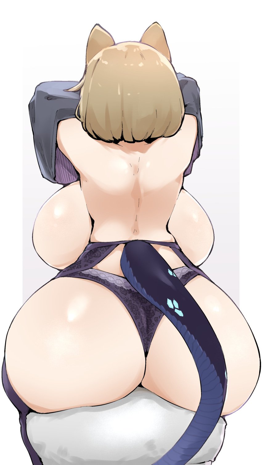 1girls 2d 2d_(artwork) 2d_artwork animal_ears arknights ass back_view backboob big_ass big_breasts big_butt big_thighs black_panties bob_cut breasts breasts_apart breasts_bigger_than_head breasts_bigger_than_torso breasts_out breasts_outside brown_hair cat_ears crr001 dangling_breasts dumptruck_ass dumptruck_butt female female_focus female_only fit_female from_behind garter_belt garter_straps hanging_breasts hip_dips hips hips_wider_than_shoulders huge_ass huge_breasts huge_butt huge_thighs hyper_ass hyper_breasts kemonomimi lingerie lingerie_only lingerie_panties looking_away low_hanging_breasts massive_ass massive_breasts massive_butt no_bra no_nipples_visible pale-skinned_female pale_skin panties removing_clothing removing_shirt rr001c sagging_breasts saggy_breasts scaly_tail shiny shiny_ass shiny_breasts shiny_skin sideboob sidewinder_breasts sitting sitting_down small_waist stockings stockings_thigh_highs swinging_breasts tail taking_clothes_off taking_off_shirt thick_thighs thin_waist tiny_waist toned toned_back topless topless_female utage_(arknights) wasp_waist white_background wide_ass wide_hips