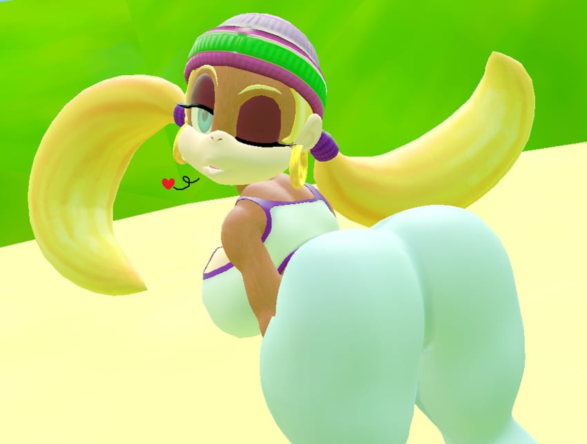 3d ass big_ass blonde dark_skin donkey_kong_(series) heart monkey monkey_girl skulltronprime969 tiny_kong twintails