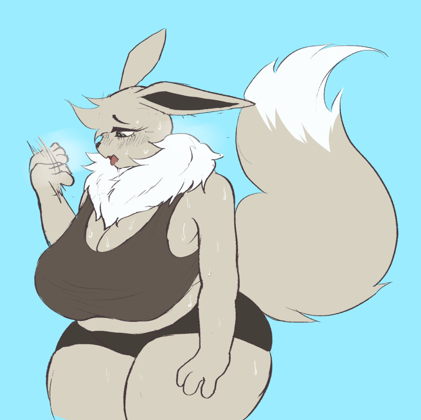 anthro big_breasts breasts breasts_bigger_than_head eevee eeveelution furry gutmixerx huge_breasts pokémon_(species) pokemon pokemon_(species) thick_thighs wide_hips