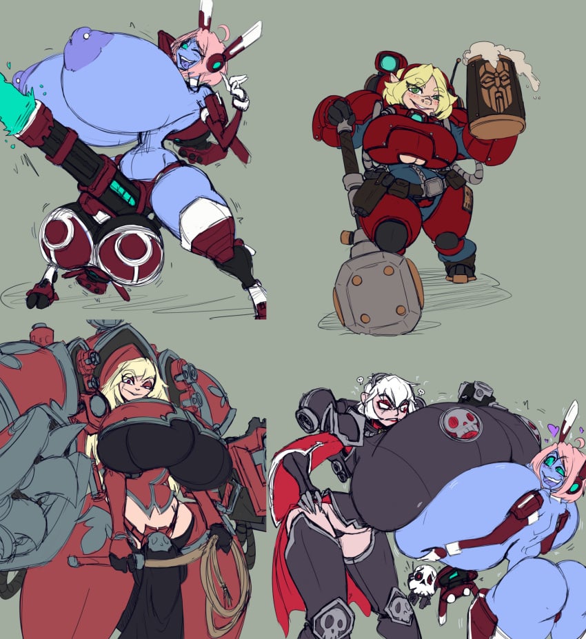 4girls adepta_sororitas arguing armor armored armored_female artificial_intelligence beer_mug big_ass big_balls big_breasts big_dildo blonde_hair bolt_gun bolter breasts_bigger_than_head breasts_pressed_against_another breasts_pressed_against_partner breasts_squeezed_together bubble_butt child_bearing_hips dildo drinking drinking_cup drinking_glass drone drones fighting floating green_eyes gun hooves hovering huge_dildo hyper hyper_balls hyper_breasts impractical_armor imric1251 leagues_of_votann mug multiple_girls nose_piercing paragon_warsuit piercing plasma_gun plasma_rifle pointy_ears post-human red_eyes red_eyeshadow scar scar_on_face servo-skull sex_toy shortstack sister_of_battle skimpy skimpy_armor skimpy_clothes strap-on strapon suit tau thick_thighs unusual_dildo unusual_sex_toy unusual_strap-on warhammer_(franchise) warhammer_40k whip white_hair wide_hips