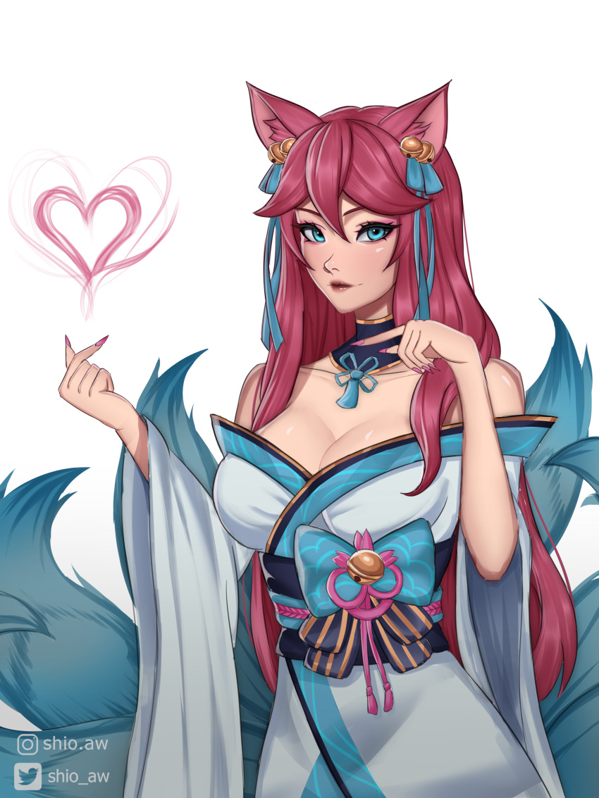 1girls ahri female female_focus female_only league_of_legends shio_aw spirit_blossom_ahri