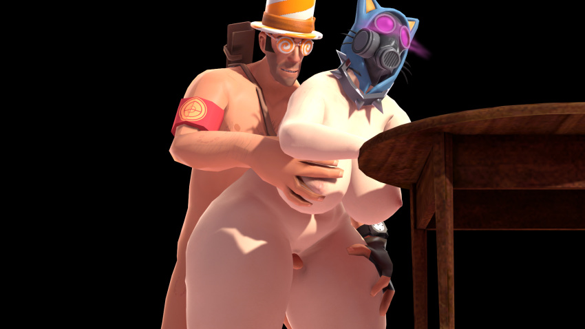 3d big_breasts fempyro glowing_eyes koyotemoone pink_eyes pyro pyro_(team_fortress_2) tagme team_fortress_2 thick_thighs