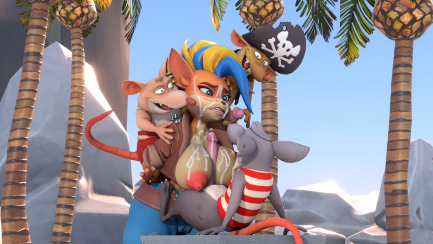 3d angry anthro between_breasts big_penis boobjob crash_(series) cum dekaranger female forced furry furry_female furry_male nipples paizuri penis pirate_tawna rape rat smaller_male tawna_bandicoot tawna_bandicoot_(crash_4)