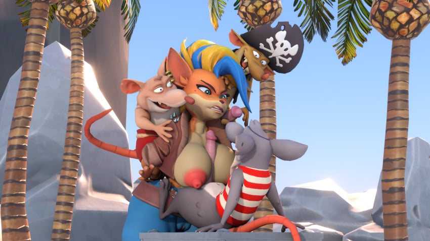 3d angry anthro between_breasts big_penis boobjob crash_(series) dekaranger female forced furry furry_female furry_male nipples paizuri penis pirate_tawna rape rat smaller_male tawna_bandicoot tawna_bandicoot_(crash_4)