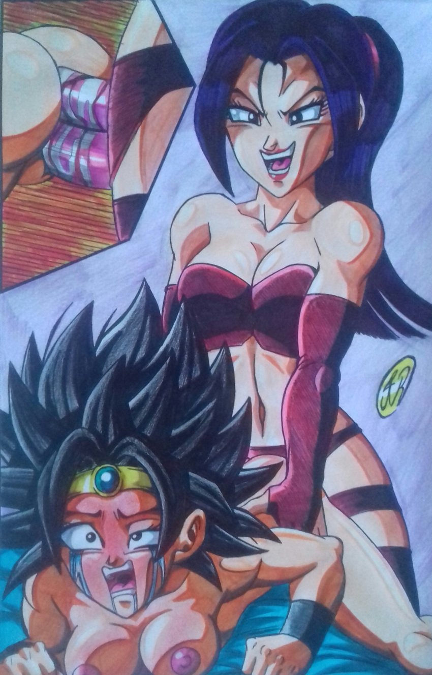 2girls anal anal_sex ass breasts caulifla chichi clothed clothed_female clothed_female_nude_female defeated doggy_style double_penetration dragon_ball dragon_ball_super drooling female female_saiyan hands_on_waist multiple_girls naked nipples nude nude_female pain punishment pussy rape ruyjey19 saiyan screaming sex_toy tears universe_6/universe_7 vaginal_penetration yuri