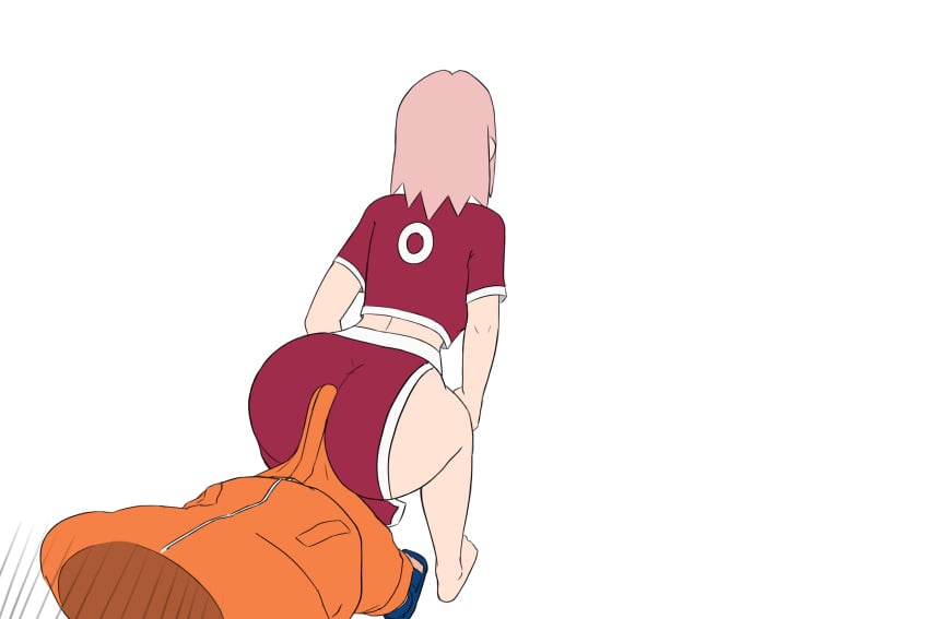 1boy 1girls animated ass ass_shake back_view backboob barefoot big_ass big_breasts big_butt big_penis biggies00 bubble_ass bubble_butt bulge buttjob clothing covered_buttjob dancing erection_under_clothes female jiggle male naruto naruto_(series) no_pants pawg pink_hair sakura_haruno short_shirt shounen_jump skirt small_waist teenager thick_ass thick_thighs tiny_waist twerking unseen_male_face uzumaki_naruto