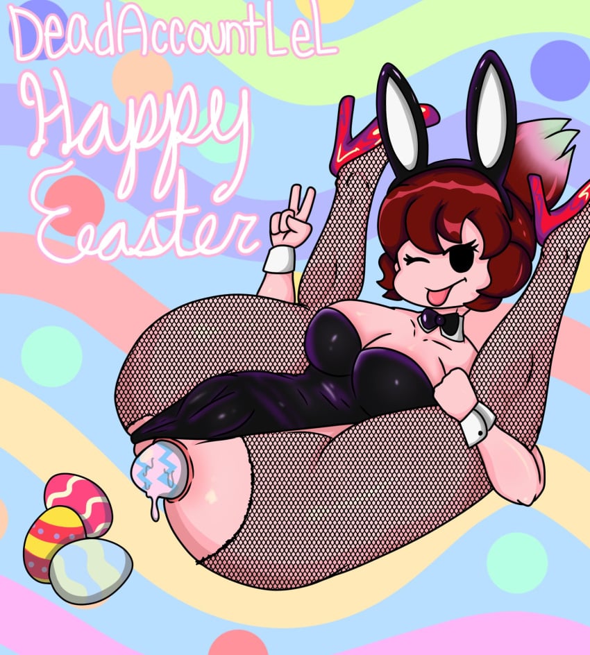 :p anal artist_name ass background bow bracelet breasts bunny_girl bunnysuit closed_eye colored_hair deadaccountlol easter easter_eggs female fishnets friday_night_funkin girlfriend_(friday_night_funkin) heels holidays legs_held_apart pantyhose short_hair thick_thighs torn_pantyhose v