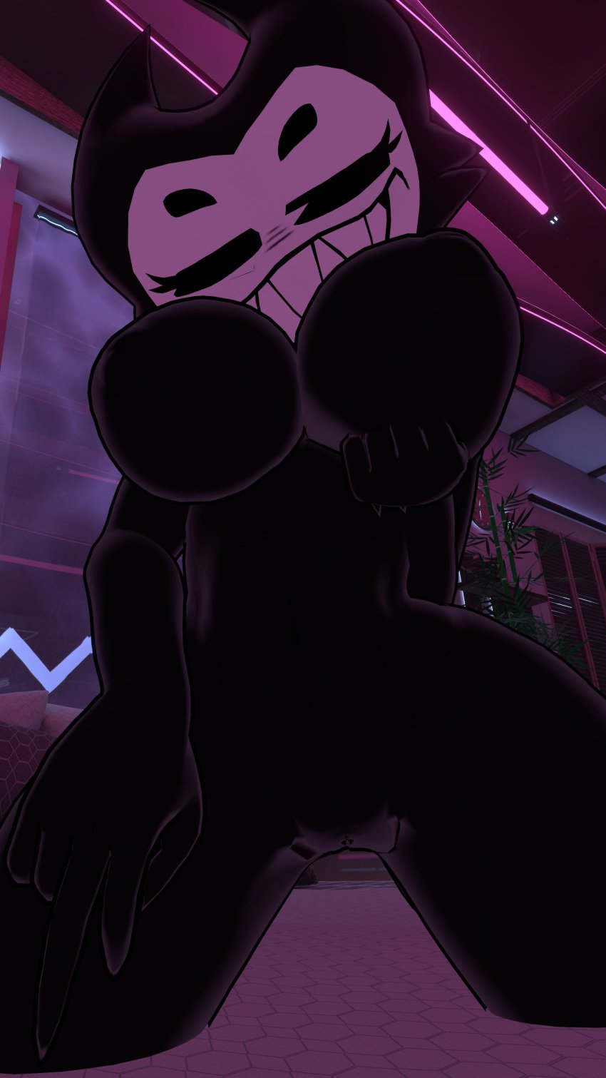 1girls a1animatronic bendy bendy_and_the_ink_machine breasts darling_(cally3d) nude nude_female rule_63 south_shaed_(dreams_come_true_studio) vrchat