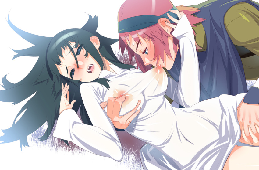 female blush breast_grab breast_sucking breasts couple mono shadow_of_the_colossus tensugi_takashi through_clothes wander