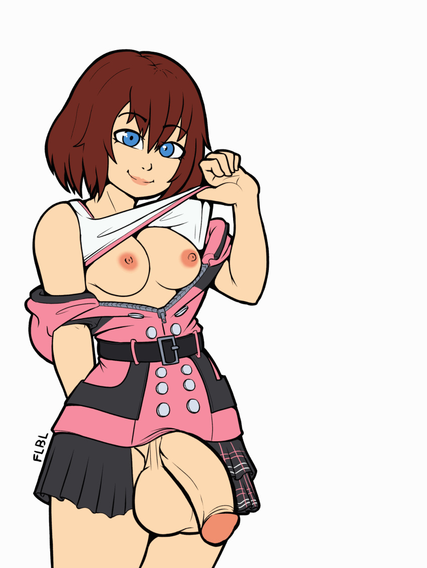 1futa animated areolae balls big_balls big_penis breasts clothed clothing erection exposed_breasts flaccid flbl functionally_nude futa_only futanari getting_erect human kairi kingdom_hearts kingdom_hearts_iii light-skinned_futanari light_skin mostly_clothed nipples partially_clothed penis smooth_balls smooth_penis smug_grin solo standing throbbing_penis twitching_penis