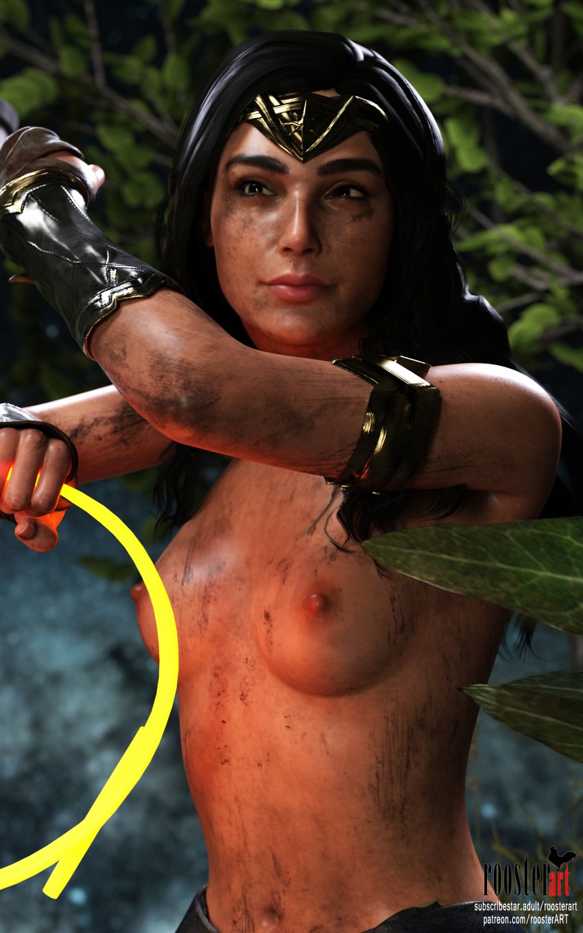 10:16 1girls 3d 3d_(artwork) 4k belly belly_button breasts closed_mouth dark_hair dc dc_comics dceu diana_prince dirt dirty dirty_face dirty_skin erect_nipples female female_focus fighting_pose gal_gadot justice_league lasso_of_truth leafs long_hair medium_breasts nipples open_eyes outdoors partially_clothed patreon patreon_username roosterart small_breasts solo standing subscribestar subscribestar_username superheroine trees wonder_woman wonder_woman_(series)