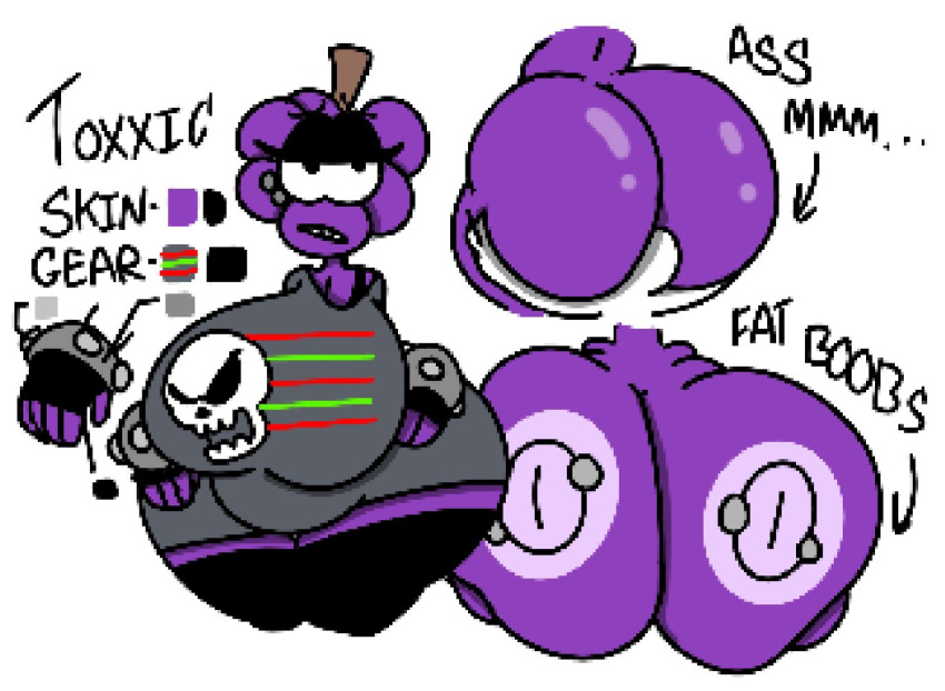 1girls annoyed annoyed_expression big_ass big_breasts big_butt clothed clothed_female facesitting fat_breasts female female_focus food food_creature food_humanoid grape grapes nipple_piercing object_head original_character pierced_nipples pixel_(artwork) pixel_art purple_areola purple_areolae purple_nipples purple_skin shirt solo_female solo_focus theslashfive thick_thighs white_background