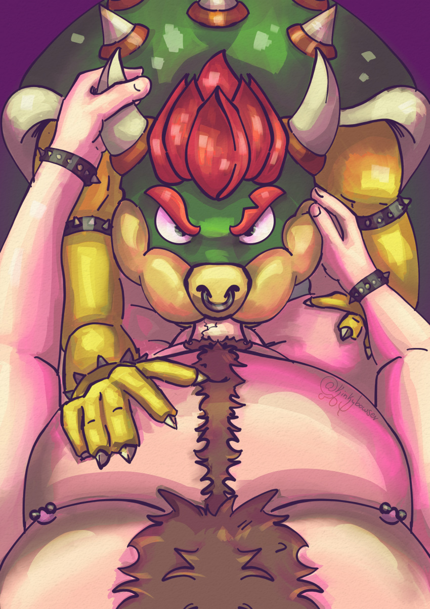 bara blowjob bowser cock cum cum_inside dick gay horn horns kink kinky_bowser luigi male_only mario_(series) penis pov top_view