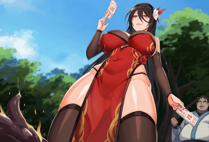 1boy 1girls 3_eyes ahegao animated arm_above_head bare_shoulders before_and_after big_breasts black_hair black_legwear blush breast_grab breasts cleavage corruption curvy dark_background dark_persona defeated dress erect_nipples fat_man female_ejaculation fingering flower_in_hair gif grabbing groping_breast half-closed_eyes heart heart_tattoo hetero huge_breasts interspecies kcccc light-skinned_female long_hair looking_pleasured maledom mind_break monster multi_eye navel nipples one_eye_closed orc orgasm original pink_nipples pointy_ears pubic_tattoo puffy_nipples pussy pussy_juice pussy_juice_trail red_dress red_eyes shiny_skin spread_legs stockings stripped symbol-shaped_pupils tattoo thighhighs tongue_out vaginal yellow_sclera