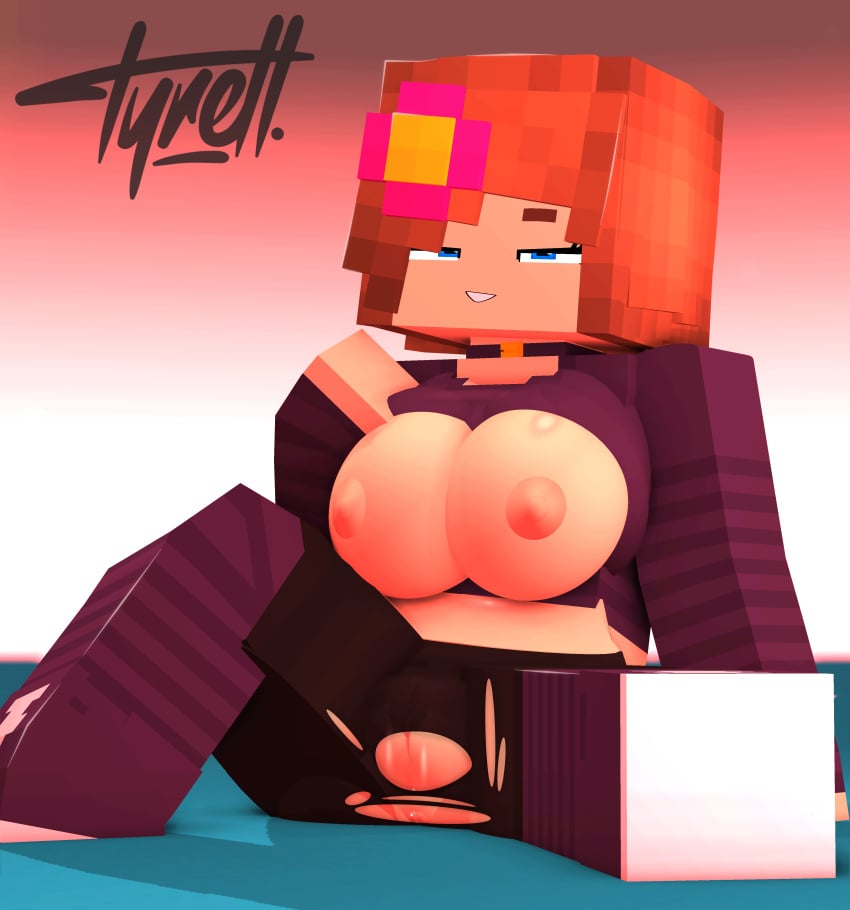 1girls 3d bedroom_eyes breasts exposed exposed_breasts exposed_pussy female half-closed_eyes half_lidded_eyes horny_female human_female humanoid jenny_belle_(slipperyt) mine-imator minecraft outside pinup ripped_clothing ripped_panties ripped_pants ripped_stockings shiny_breasts shirt_lift shoes solo solo_female solo_focus spread_legs stockings tagme topless tyiscrazy