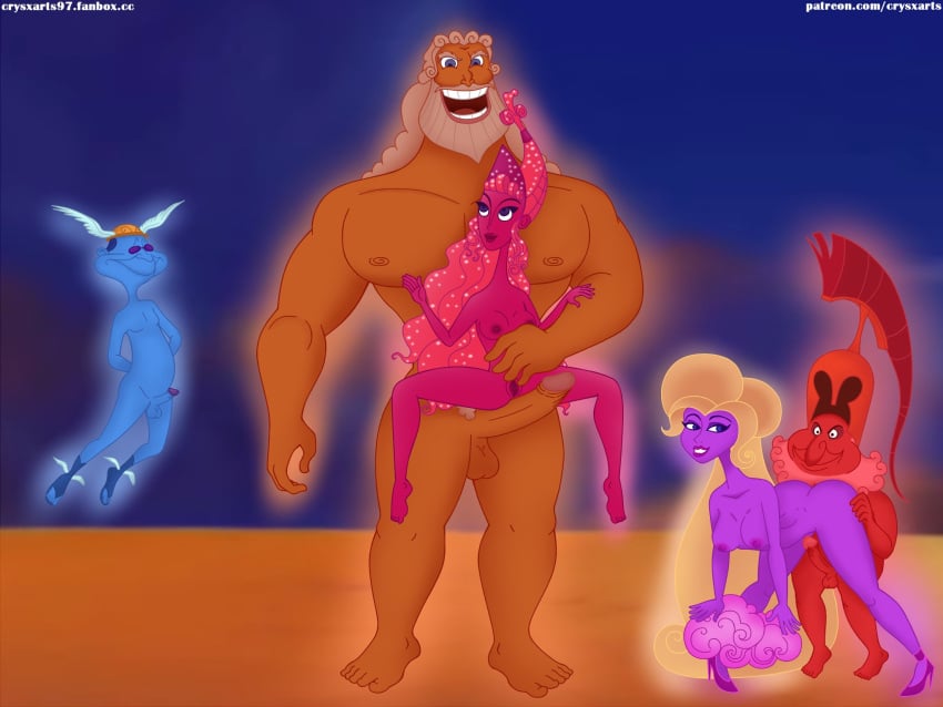 aphrodite_(hercules) ares_(hercules) crysx crysx_arts disney female god goddess hera_(hercules) hercules_(disney) hermes_(hercules) male male_nipples nipples nude nude_female nude_male penis pussy testicles zeus zeus_(hercules)