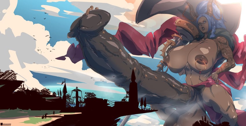 1futa animal_genitalia_on_humanoid areolae balls birds blue_hair blue_sky breasts brown_skin building city clouds curved_horns dark-skinned_futanari dark_skin eraanthe erection extreme_micro final_fantasy final_fantasy_xiv futa_focus futa_giantess futanari ghiala giant_futanari giantess holding_weapon horns horsecock horsecock_futanari horsecock_on_humanoid huge_balls hyper hyper_futa hyper_penis kaiju looking_down macro_futa micro micro_on_macro mostly_nude nipple_piercing nipple_rings nipples nude nude_futanari penis pierced_genitals pierced_nipples roegadyn roegadyn_futa solo_focus standing tattoo tattooed_arm weapon