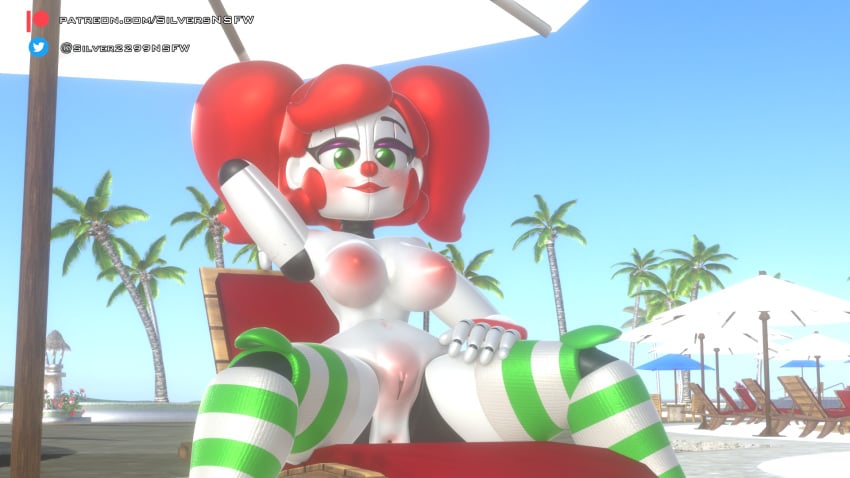 3d baby_(fnafsl) circus_baby circus_baby_(fnaf) five_nights_at_freddy's silver2299 so87baby solo stockings summer_baby summer_of_87_baby