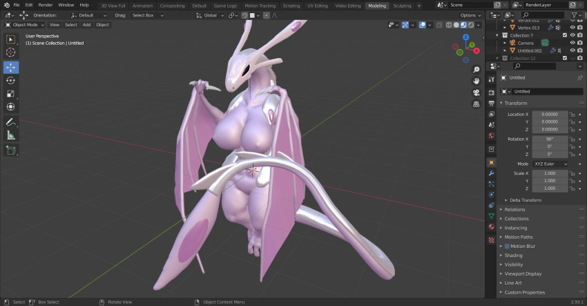 3d bakugan bakugan_battle_brawlers blender dragon dragoness model scalie sfm wavern wip wyvern yiff