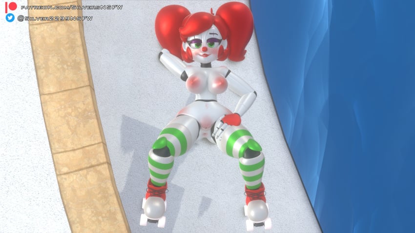 3d baby_(fnafsl) circus_baby circus_baby_(fnaf) five_nights_at_freddy's silver2299 so87baby solo stockings summer_baby summer_of_87_baby