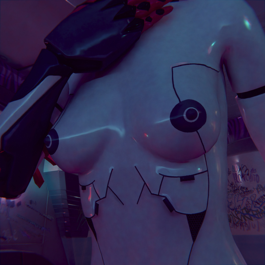 asian breasts darbernsfw epic_games fortnite hand_on_breast nude robot robot_girl small_breasts tsuki_(fortnite) tsuki_2.0_(fortnite)