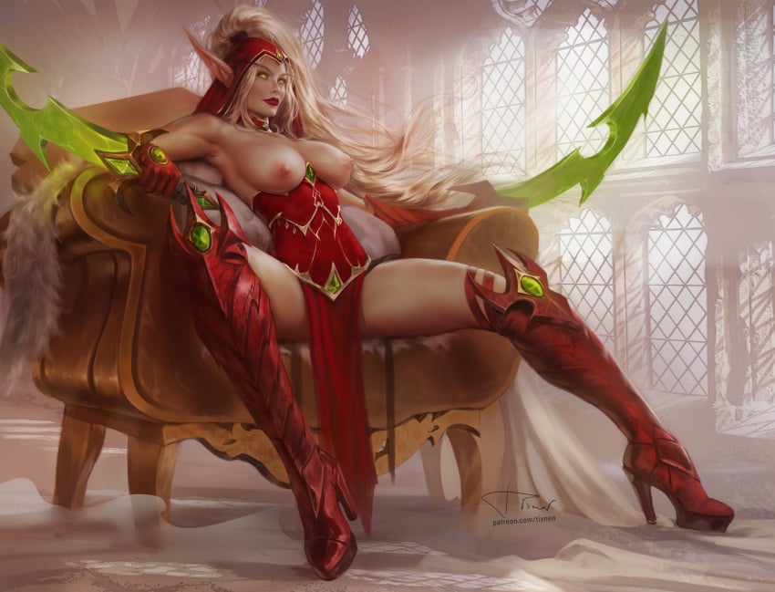 2022 blonde_hair blood_elf blood_elf_rogue female realistic rogue rogue_(warcraft) solo tagme tixnen valeera_sanguinar warcraft world_of_warcraft wow