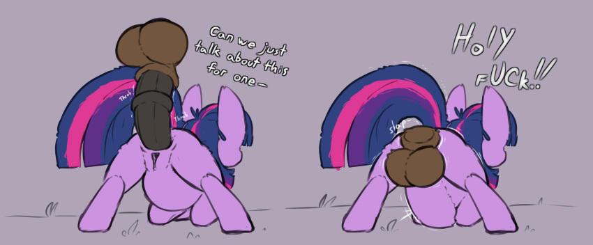 absurd_res anal balls belly_bulge big_belly english_text equid equine friendship_is_magic genitals hasbro hi_res horse mammal my_little_pony penis pony pussy sarek_aran_desian stomach_bulge text twilight_sparkle_(mlp)