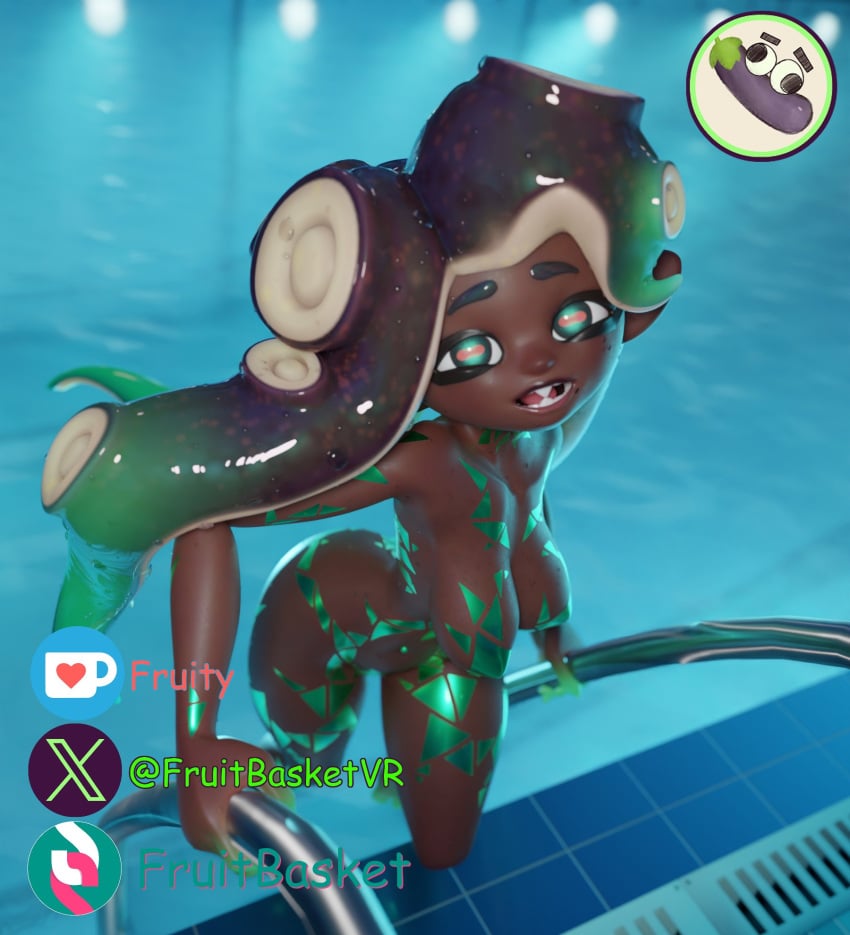 fruity_(artist) marina_(splatoon) pool smiling_at_viewer splatoon_(series) splatoon_2