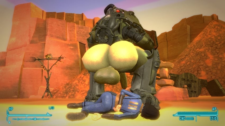 1boy 3d 3d_(artwork) armor big_ass broly_culo bubble_butt fallout fallout_2 fallout_4 female frank_horrigan huge_ass male nicolaowo sfm sole_survivor thick_thighs unknown_gender wide_hips