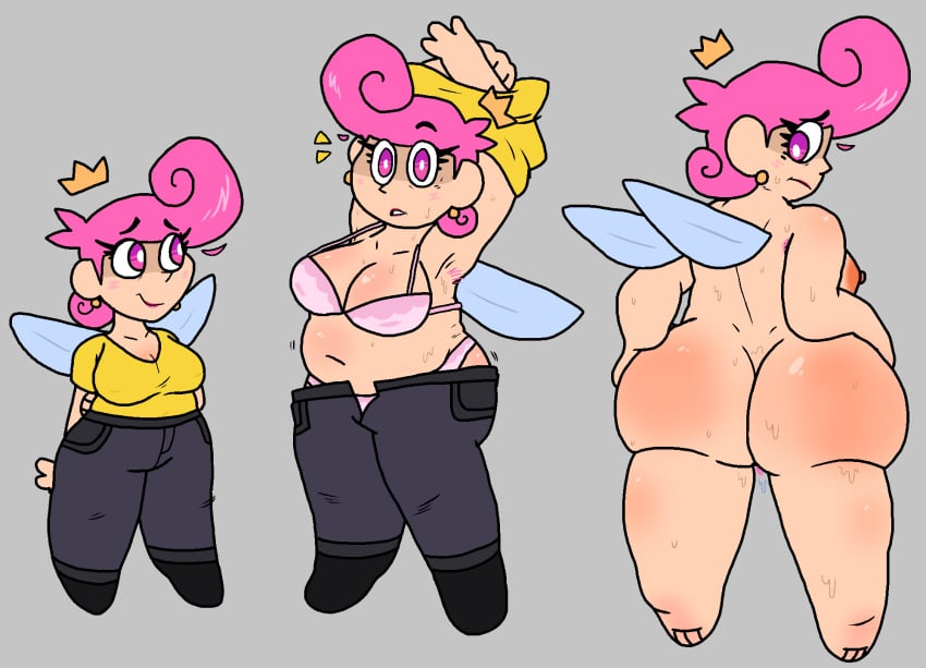 bahamutgreen big_butt bra chubby_female hairy_armpits hairy_pussy large_breasts milf pink_hair self_upload straight_hair sweat sweaty_body sweaty_butt the_fairly_oddparents underwear undressing wanda wanda_fairywinkle-cosma wings