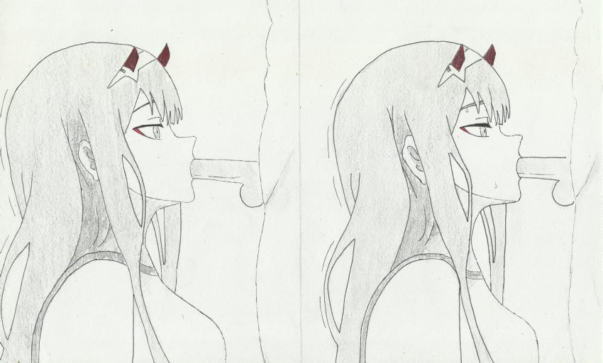 blowjob commission darling_in_the_franxx dick drawing fellatio female mudo oral oral_penetration oral_sex partial_male sex tagme zero_two_(darling_in_the_franxx)