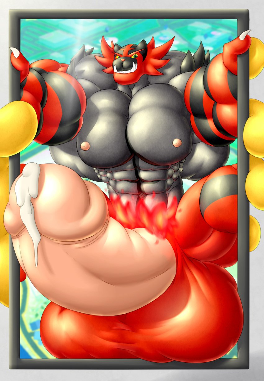 abs biceps bodybuilder furry hyper hyper_balls hyper_genitalia hyper_muscles hyper_penis hyper_testicles incineroar joshthetiger male male_focus male_only muscle muscles muscular muscular_arms muscular_ass muscular_back muscular_legs muscular_male muscular_thighs nipples pecs pokemon veins veiny_penis zerozero