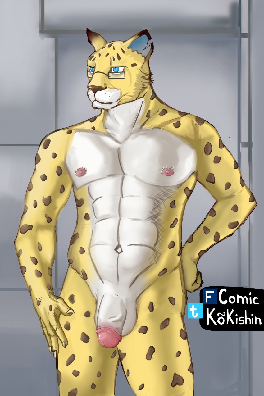 aggressive_retsuko aggretsuko bara furry gay hyoudou_(aggretsuko) kokishin leopard male_only nsfw sanrio self_upload tagme