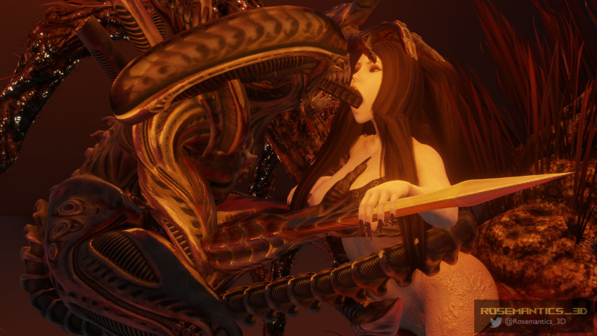 1girls 3d breasts chaos_witch_quelaag dark_souls demon female hell monster rosemantics_3d xenomorph