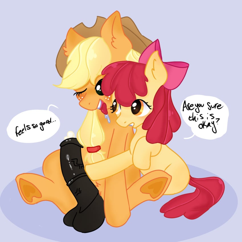 apple_bloom_(mlp) applejack_(mlp) filly hasbro incest my_little_pony my_little_pony_friendship_is_magic smooth_skin