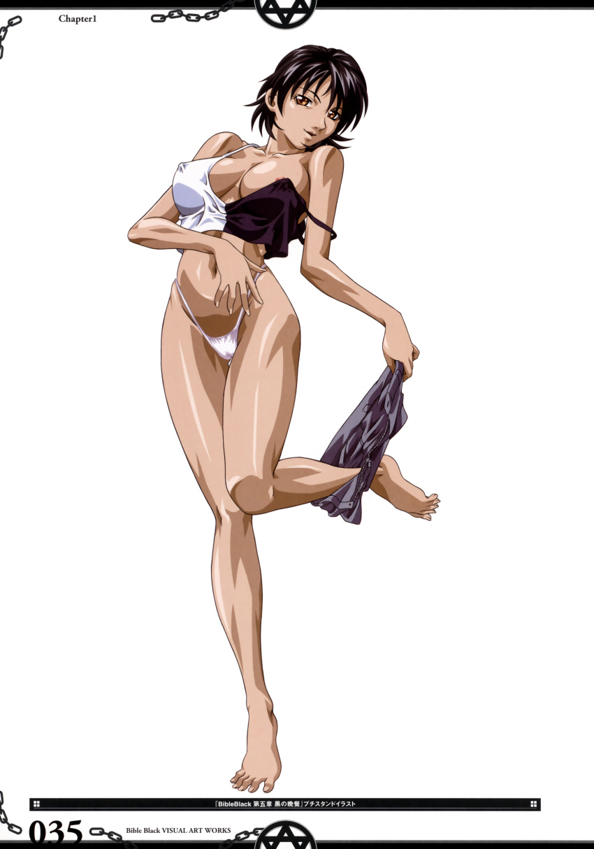 00s areolae barefoot bible_black black_hair breast_slip breasts brown_eyes cameltoe camisole cleavage clothes_pull clothing covered_erect_nipples crop_top feet female female female_focus fingernails full_body high_resolution large_breasts leg_lift looking_at_viewer minase_yukiko nipple_slip nipples official_art pantsu pulled_by_self scan seductive_smile shiny shiny_hair shiny_skin short_hair shorts shorts_pull smile solo strap_slip teasing thong tiptoes toes underwear undressing unzipped very_high_resolution wardrobe_malfunction white_panties white_underwear yoshiten zipper