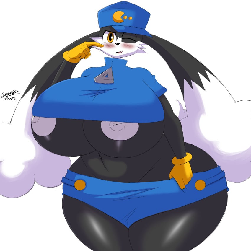 1girls big_ass big_breasts big_butt big_ears blush breasts breasts_exposed domestic_cat female female_only furry giant_breasts gloves hat hourglass_figure huge_ass huge_breasts hyper_ass hyper_breasts itisjoidok joikyloki_(artist) klonoa klonoa_(series) nipple_bulge nipple_slip nipples nipples_visible_through_clothing pac-man rule_63 tagme thick_thighs wink