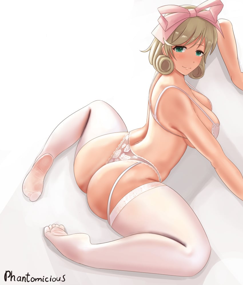 1girls 2022 artist_name ass bare_shoulders blush bra breasts dat_ass female female_ass female_focus female_only haruka_(senran_kagura) large_breasts legwear lingerie looking_at_viewer looking_back phantomicious picot_trim picot_trim_lingerie picot_trim_thong picot_trim_thong_panties senran_kagura solo solo_female spread_legs stockings thick_thighs thighs thong thong_panties white_bra white_stockings white_thong white_thong_panties